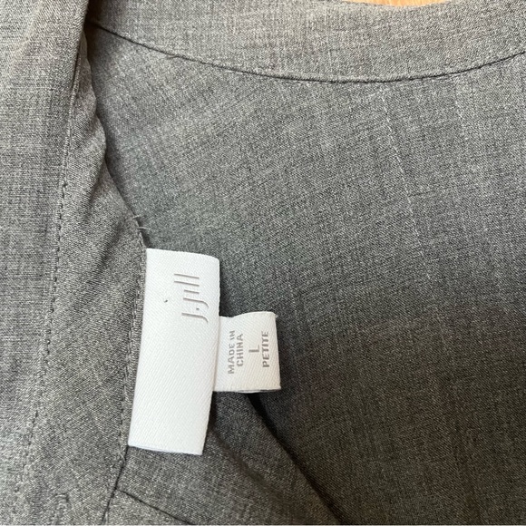 J. Jill Button-Back Tunic Minimalist Gray Long Sleeve Collared High-Low Shirt - Picture 8 of 13